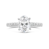 New Brilliance Oval Lab Grown 1.70CTW Diamond Bridal Ring in 14K White Gold