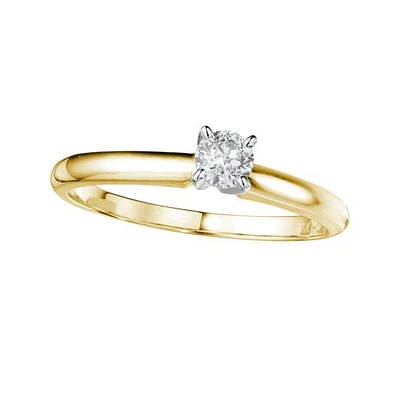 0.20CT Diamond Solitaire Ring in 14K Yellow and White Gold