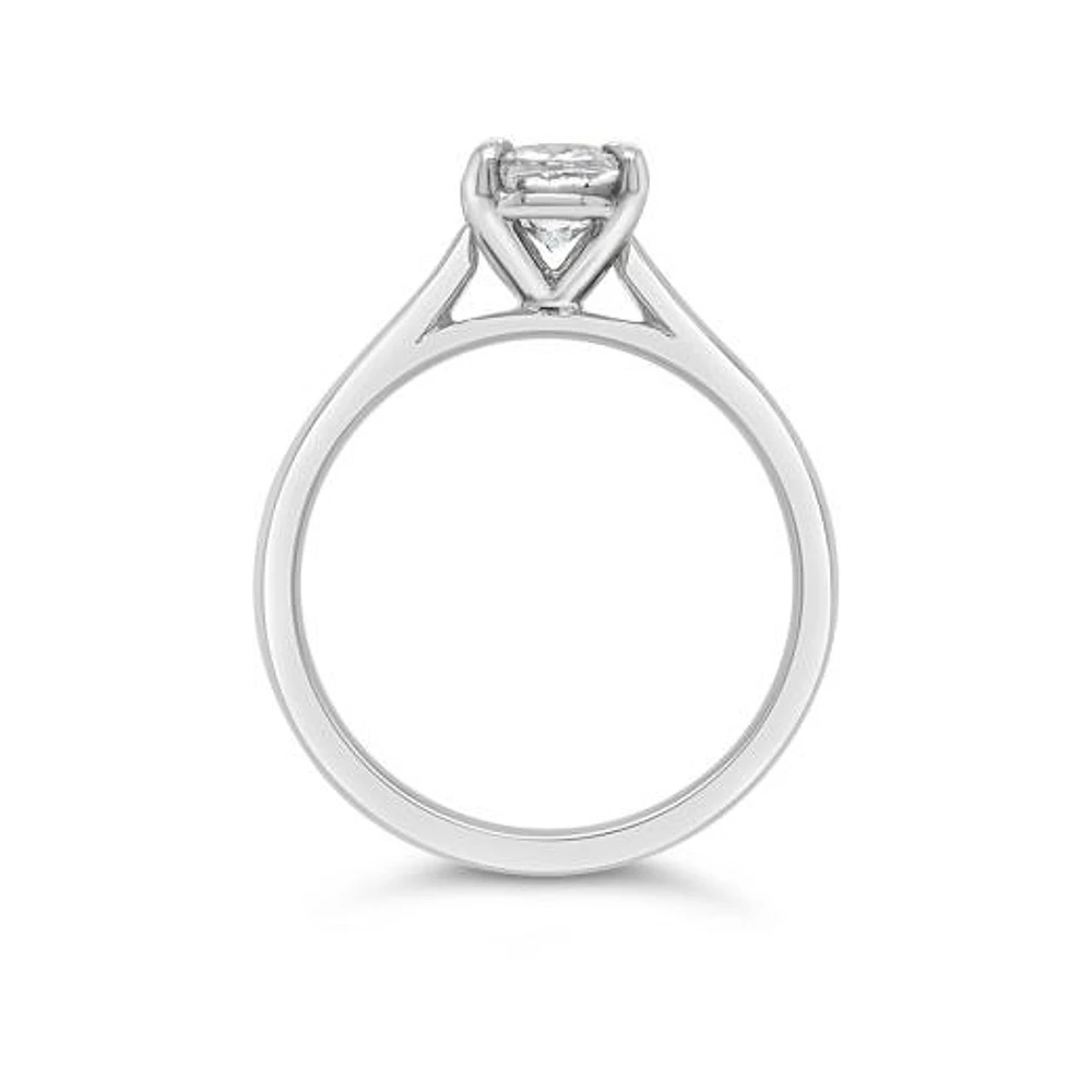 Lab Grown Oval 1.00CT Oval Shaped Diamond Solitaire Ring in 14K White Gold