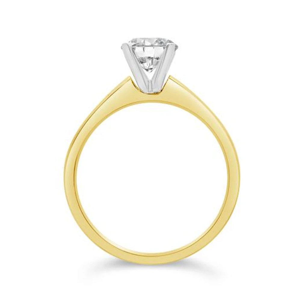 New Brilliance Lab Grown 1.00CT Diamond Solitaire Ring in 14K Yellow Gold