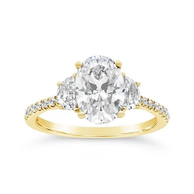 Jenny Packham Lab Grown 2.75CTW Oval Shaped Diamond Bridal Ring 18K Yellow Gold