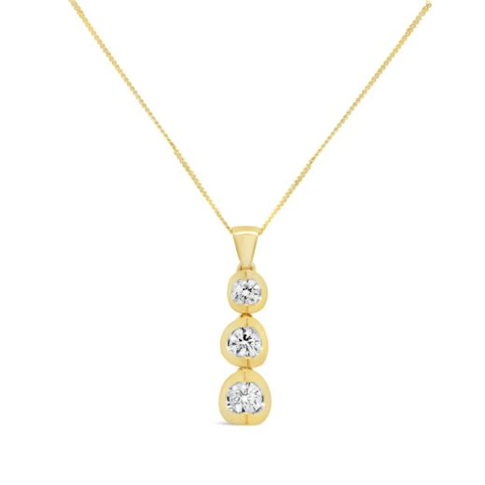 Glacier Fire Canadian 0.33CTW Diamond Three Stone Pendant in 10K Yellow Gold