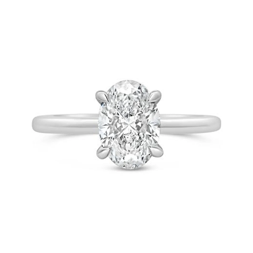 New Brilliance Lab Grown 1.57CTW Oval Diamond Solitaire Ring in 14K White Gold