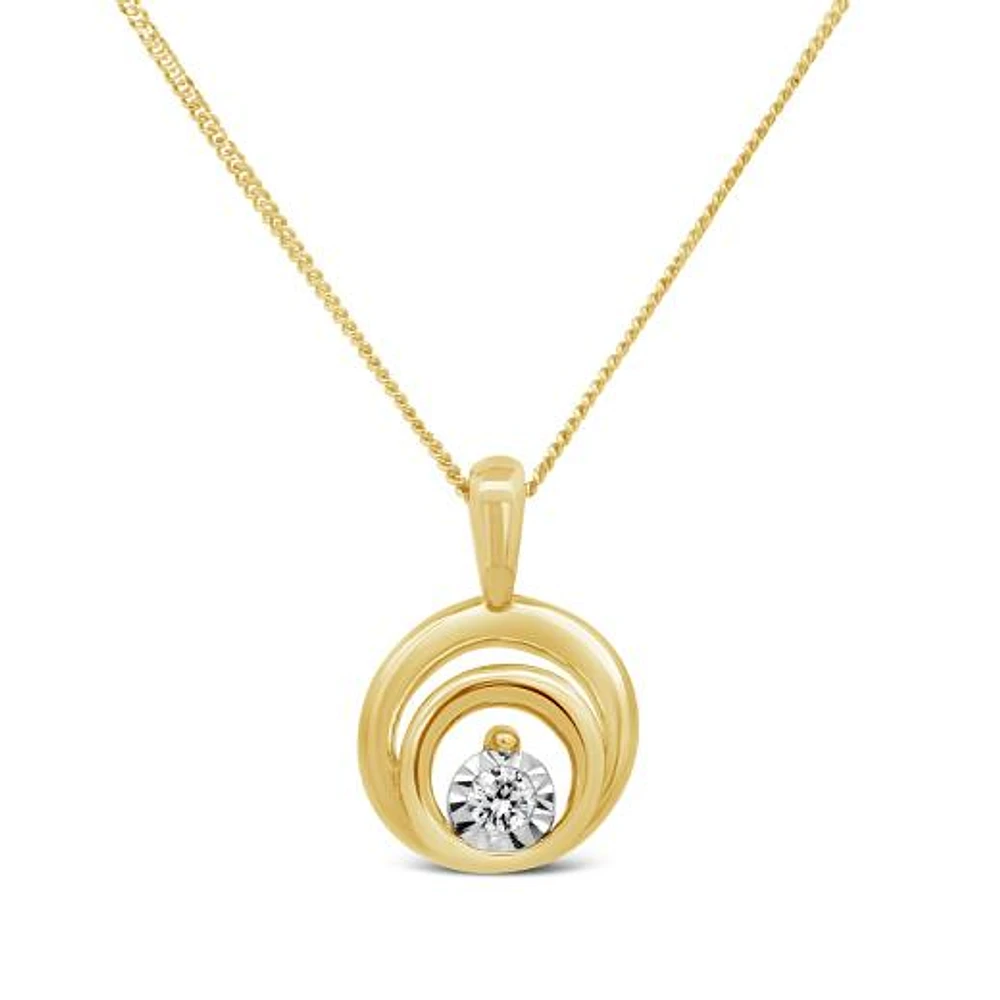 Glacier Fire Canadian Diamond Circle Pendant in 10K Yellow Gold