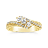 0.50CTW Diamond Trinity Ring in 10K Yellow Gold