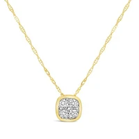 Bouquet 0.20CTW Diamond Cushion Shaped Pendant in 10K Yellow Gold