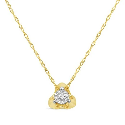 Solitaire Diamond Pendant in 10K Yellow Gold