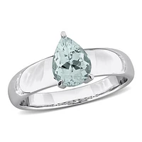 Julianna B 14K White Gold Aquamarine Engagement Ring