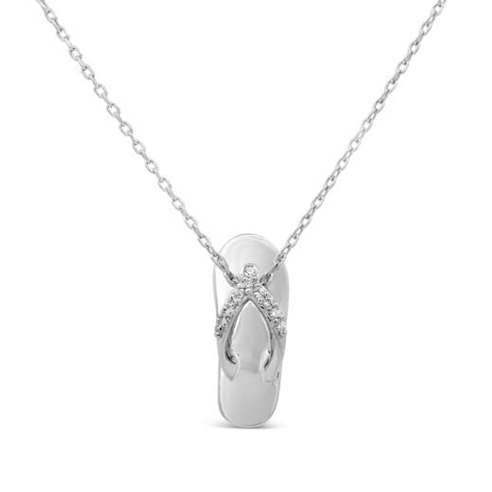 Diamond Sandal Pendant in Sterling Silver