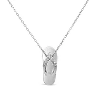 Diamond Sandal Pendant in Sterling Silver