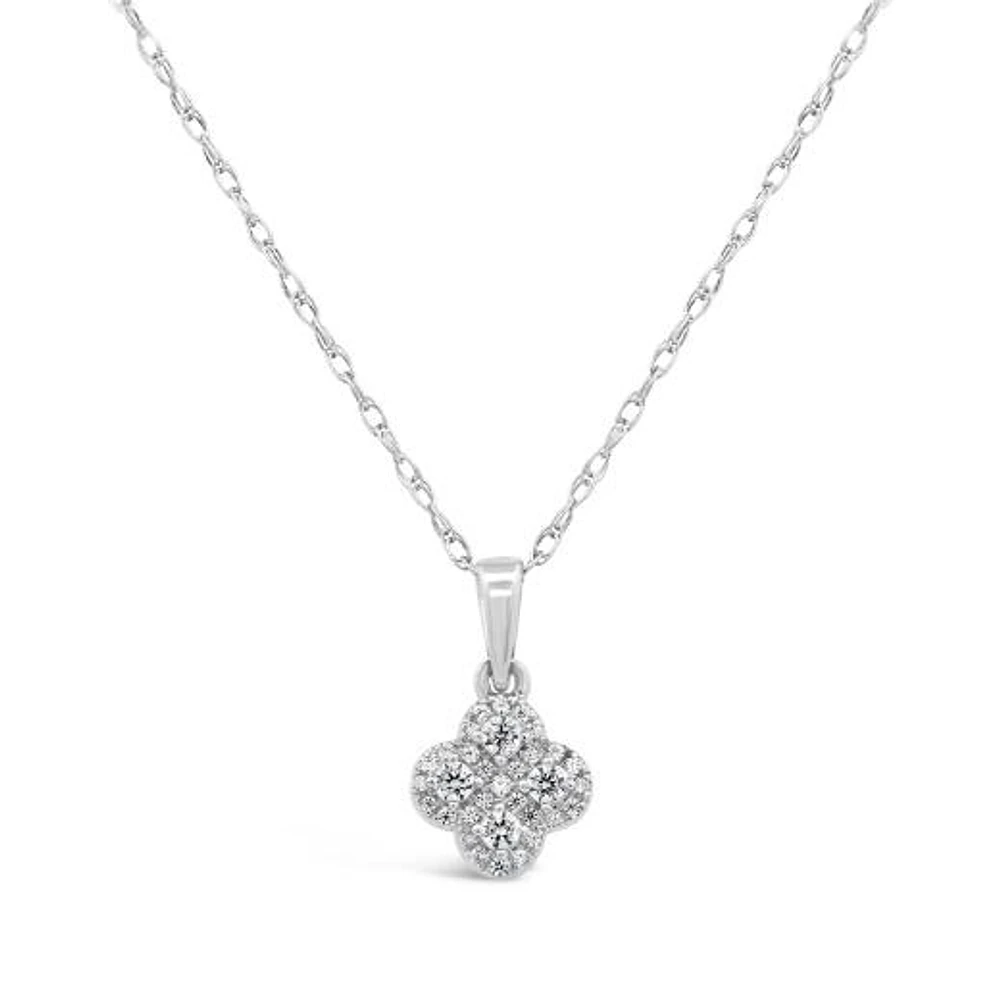 10K White Gold 0.20CTW Diamond Pendant