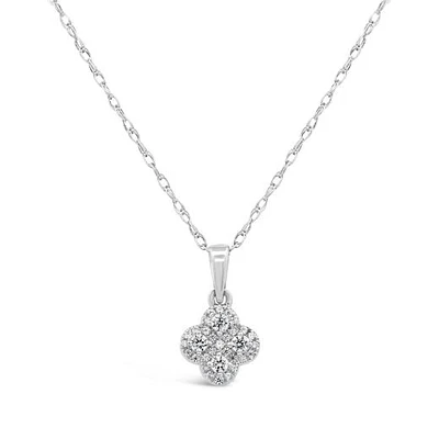 10K White Gold 0.20CTW Diamond Pendant