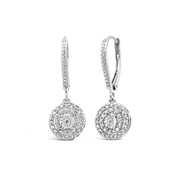 0.25CTW Diamond Dangle Earrings in Sterling Silver