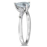 JULIANNA B 14K White Gold Aquamarine & Diamond Engagement Ring