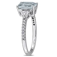 JULIANNA B 14K White Gold Aquamarine & Diamond Engagement Ring
