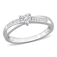 JULIANNA B Sterling Silver Created White Sapphire Engagement Ring