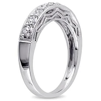 Julianna B Sterling Silver Created White Sapphire Anniversary Band