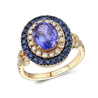 Le Vian 14K Honey Gold 0.71CTW Blue Tanzanite & Sapphire Ring