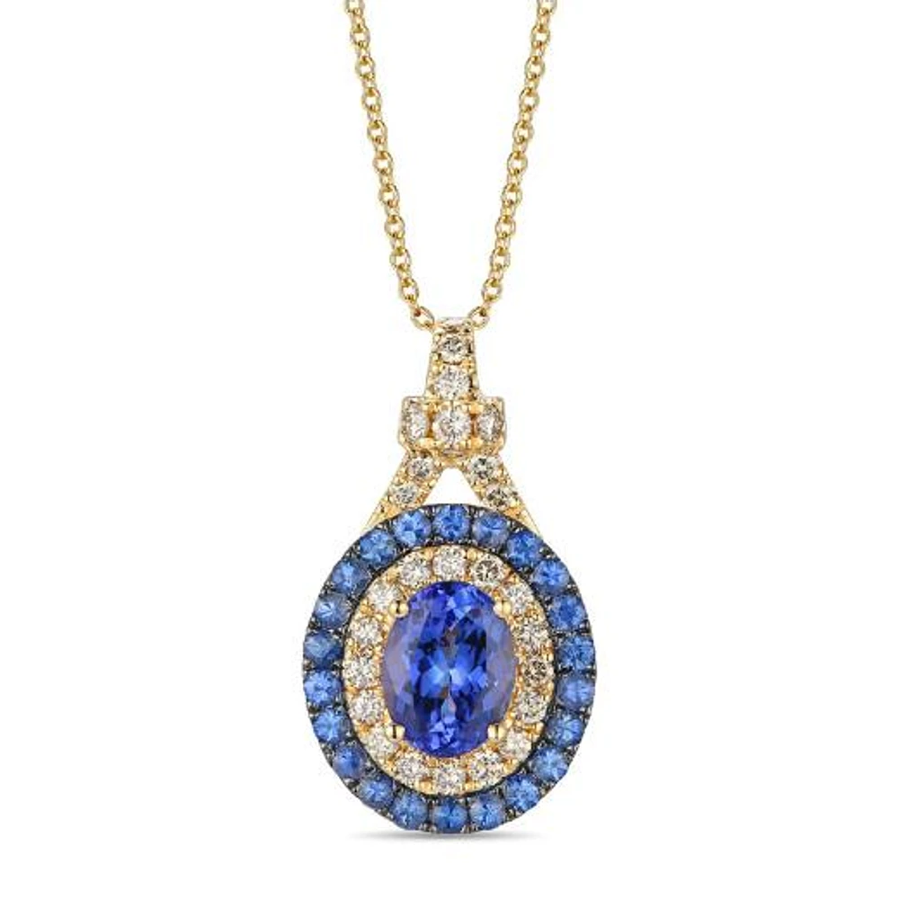 Le Vian 14K Honey Gold 0.44CTW Blue Tanzanite & Sapphire Pendant