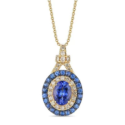 Le Vian 14K Honey Gold 0.44CTW Blue Tanzanite & Sapphire Pendant