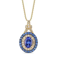 Le Vian 14K Honey Gold 0.44CTW Blue Tanzanite & Sapphire Pendant