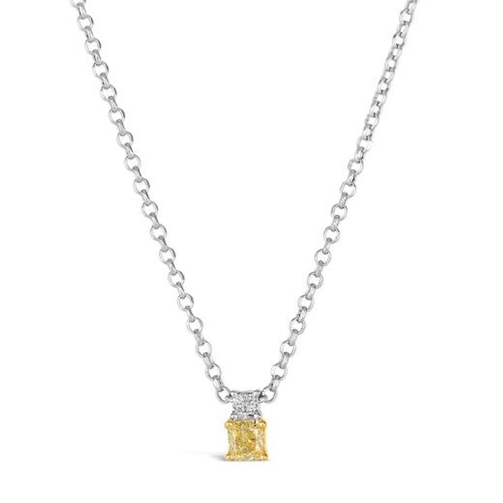 Le Vian 14K Two Tone Gold 0.24CTW Yellow Diamond Pendant