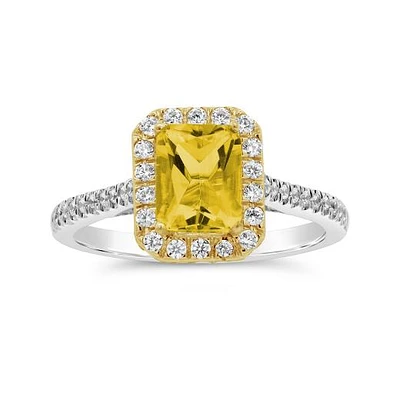 New Brilliance Lab Grown 2.00CTW Yellow & White Diamond Ring in 14K White Gold