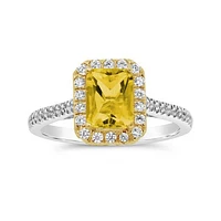 New Brilliance Lab Grown 2.00CTW Yellow & White Diamond Ring in 14K White Gold