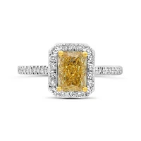 New Brilliance Lab Grown 2.00CTW Yellow & White Diamond Ring in 14K White Gold