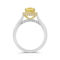 New Brilliance Lab Grown 2.00CTW Yellow & White Diamond Ring in 14K White Gold