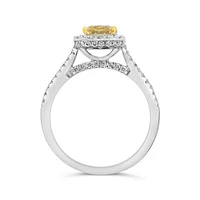 New Brilliance Lab Grown 2.00CTW Yellow & White Diamond Ring in 14K White Gold