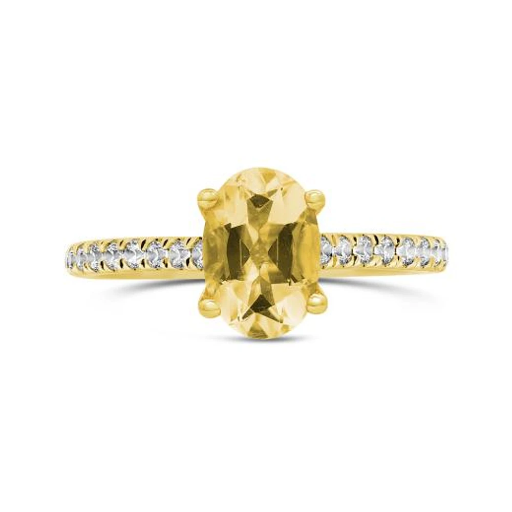 New Brilliance Lab Grown 1.75CTW Yellow & White Diamond Ring in 14K Yellow Gold