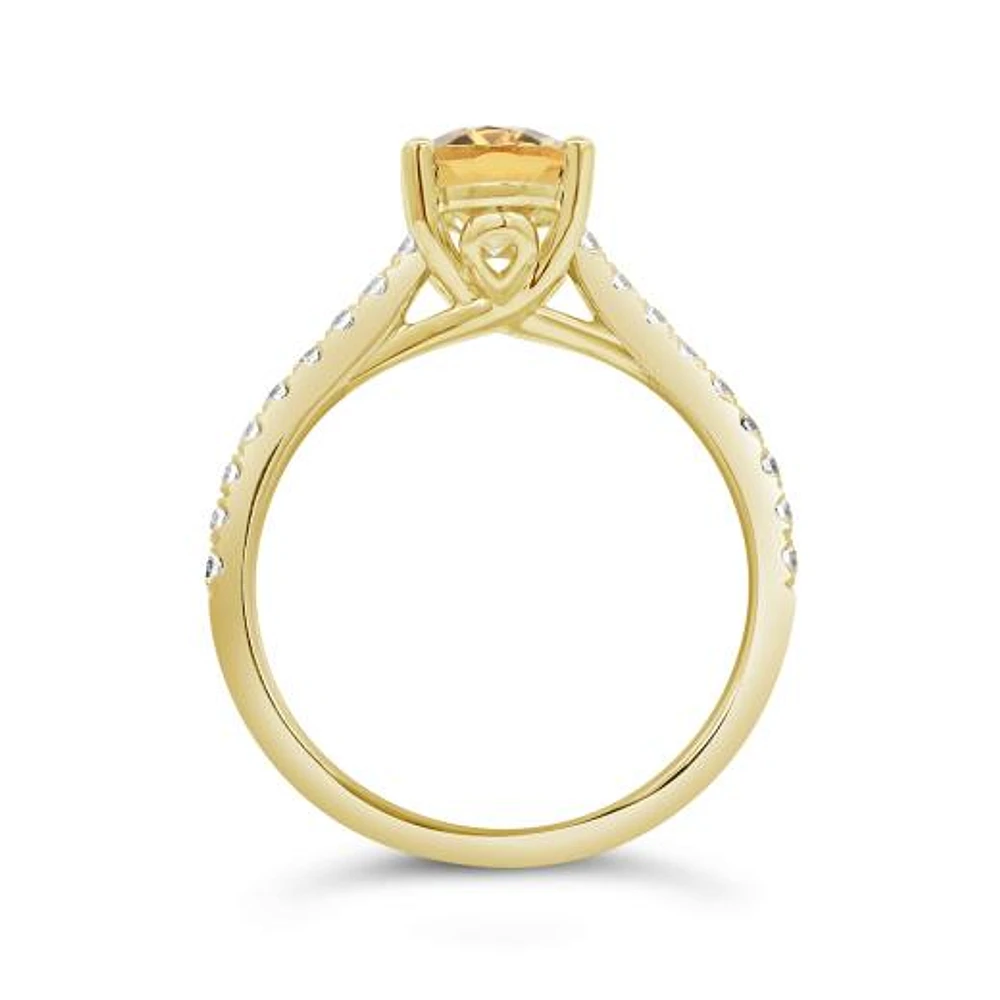 New Brilliance Lab Grown 1.75CTW Yellow & White Diamond Ring in 14K Yellow Gold