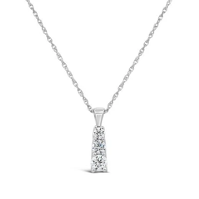 New Brilliance Lab Grown 0.50CTW Diamond Pendant in 14K White Gold