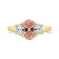 New Brilliance Lab Grown 2.00CTW Pink & White Diamond Ring in 14K Yellow Gold