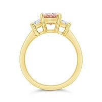 New Brilliance Lab Grown 2.00CTW Pink & White Diamond Ring in 14K Yellow Gold