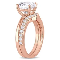 JULIANNA B 10K Rose Gold Created White Sapphire Bridal Set