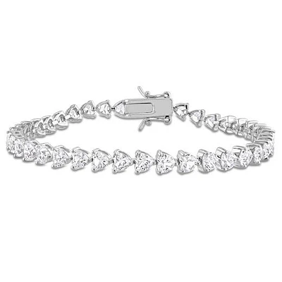 Julianna B Sterling Silver Created White Sapphire Tennis Bracelet