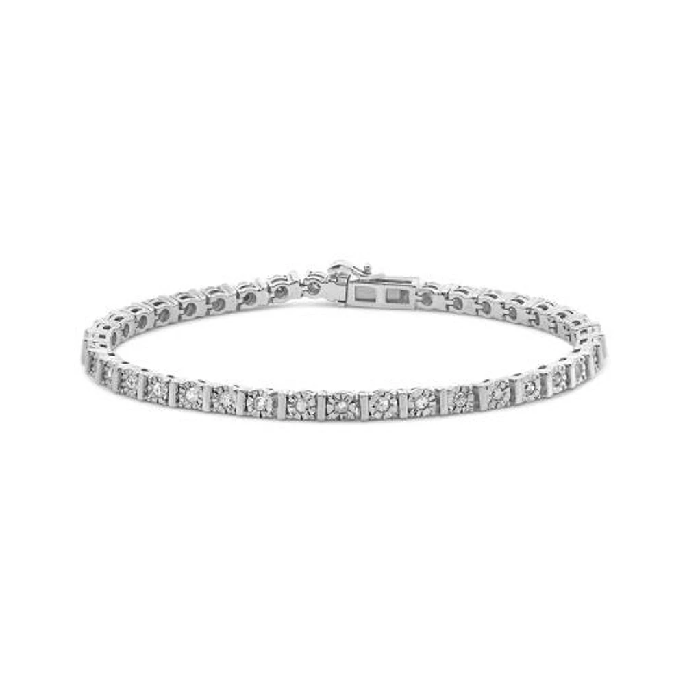 0.95CTW Diamond Tennis Bracelet in Sterling Silver