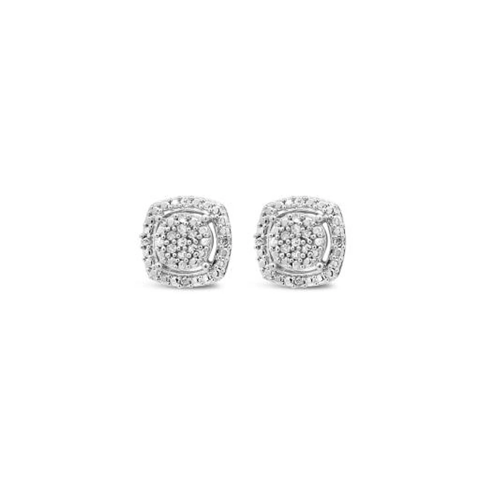 Bouquet 0.10CTW Diamond Stud Earrings in Sterling Silver