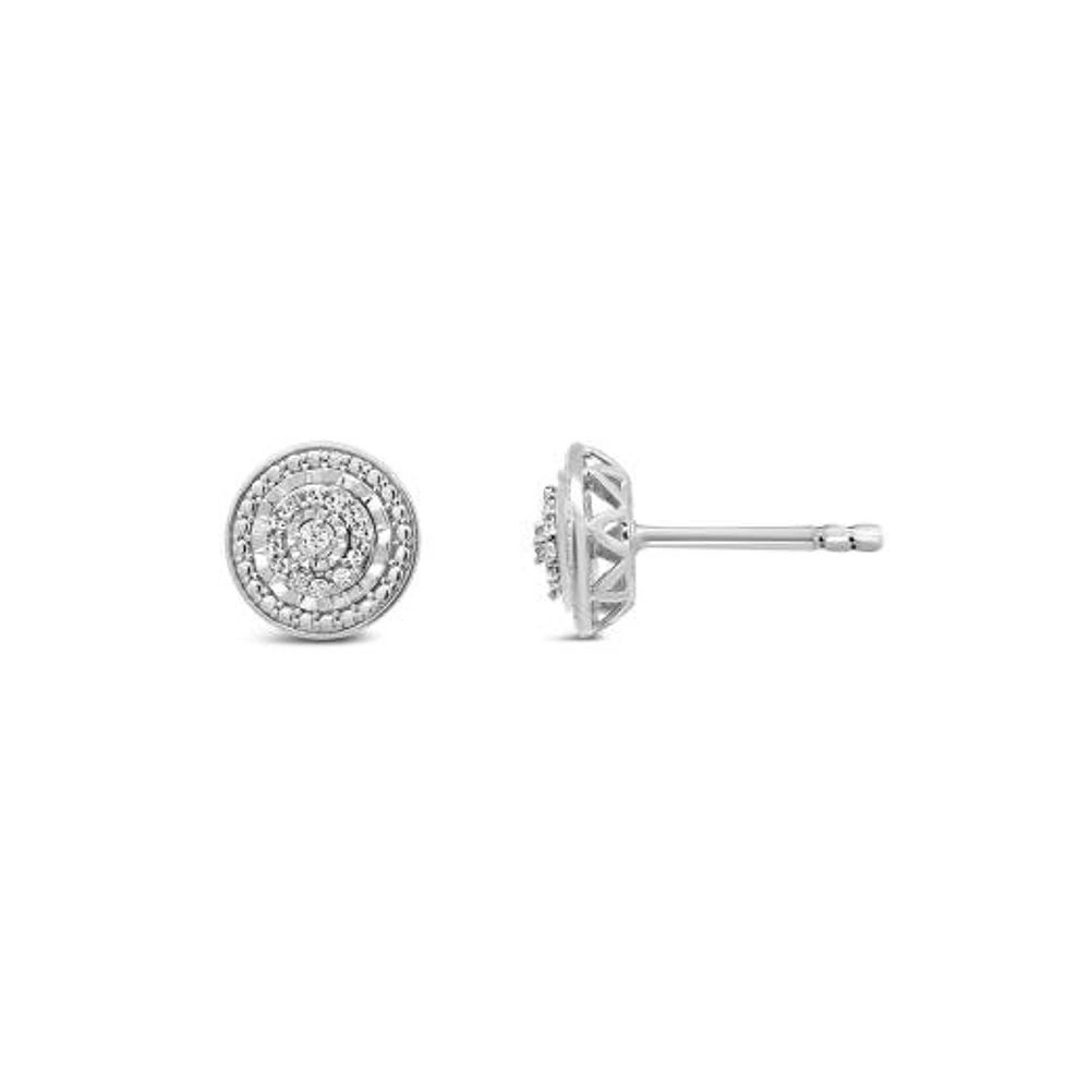 Bouquet 0.10CTW Diamond Stud Earrings in Sterling Silver