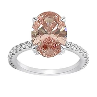 New Brilliance Lab Grown 3.46CTW Pink & White Diamond Ring in 14K White Gold