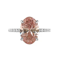 New Brilliance Lab Grown 3.46CTW Pink & White Diamond Ring in 14K White Gold