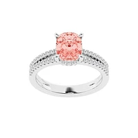 New Brilliance Lab Grown 2.25CTW Pink & White Diamond Ring in 14K White Gold