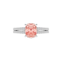 New Brilliance Lab Grown 2.25CTW Pink & White Diamond Ring in 14K White Gold