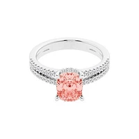 New Brilliance Lab Grown 2.25CTW Pink & White Diamond Ring in 14K White Gold