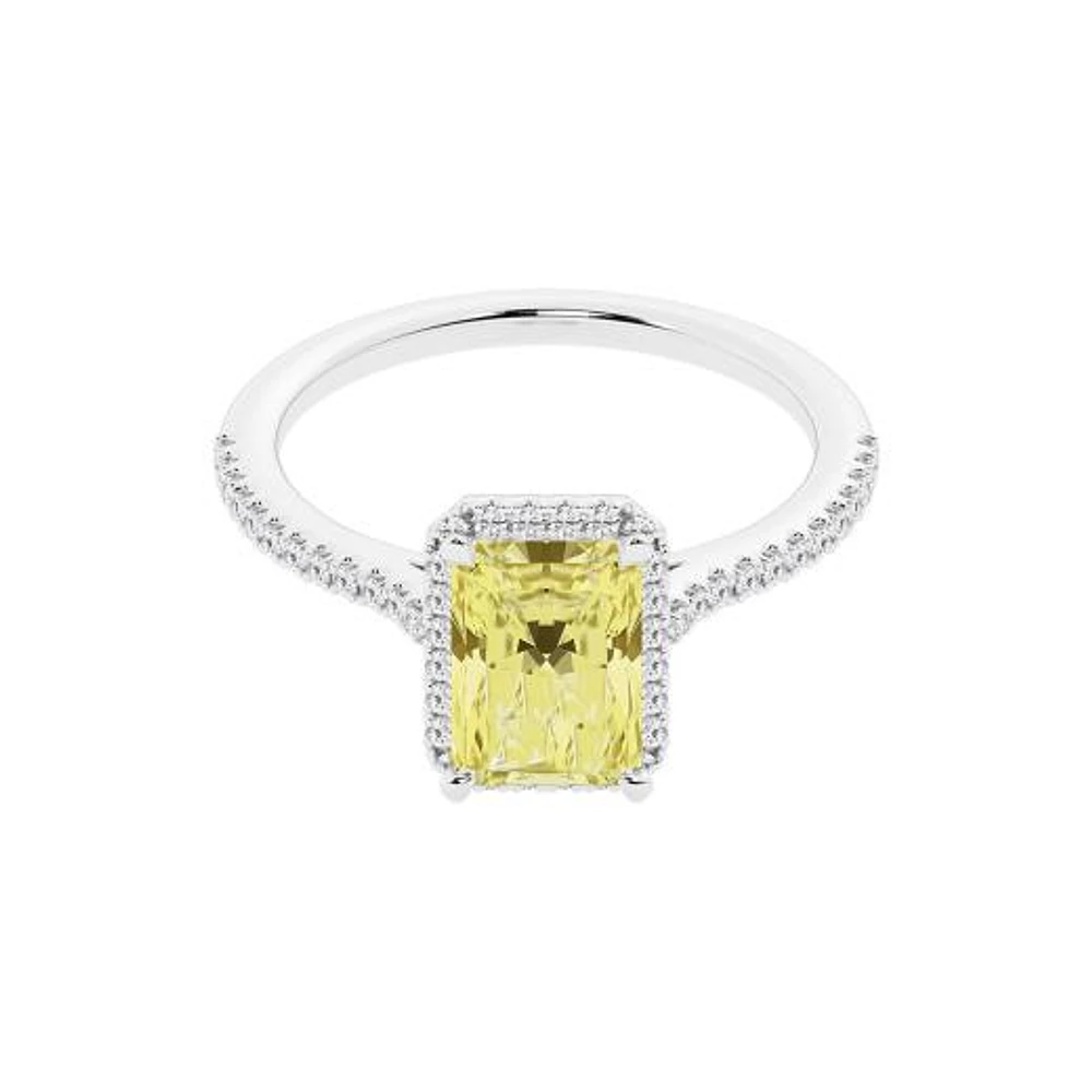 New Brilliance Lab Grown 2.25CTW Yellow & White Diamond Ring in 14K White Gold