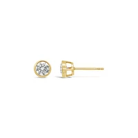 New Brilliance Lab Grown 1.50CTW Bezel Set Diamond Earrings in 10K Yellow Gold