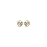 New Brilliance Lab Grown 1.50CTW Bezel Set Diamond Earrings in 10K Yellow Gold