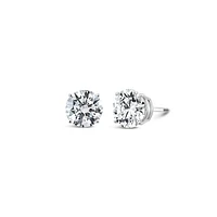 New Brilliance Lab Grown 4.00CTW Diamond Stud Earrings in 14K White Gold